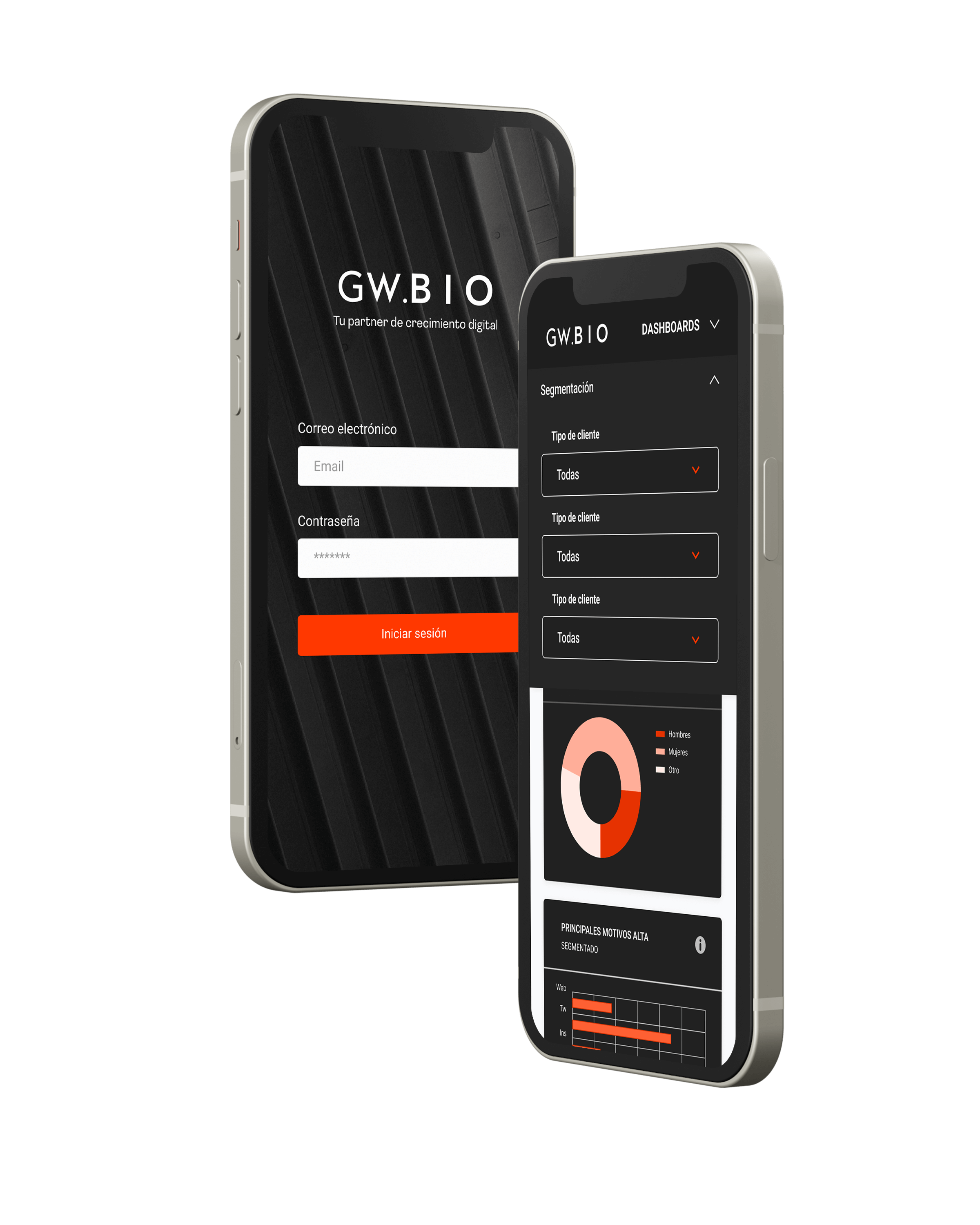 imagen de smartphone con la aplicación GW BIO